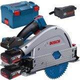 Bosch GKT 18V-52 GC BITURBO + 1600A019S0 - Fierastrau circular 140x20 mm valiza speciala + Set 2 acumulatori si incarcator Li-Ion 18 V 4 Ah