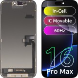 Cumpara ieftin Display cu Touchscreen JK pentru Apple iPhone 16 Pro Max, cu Rama, Versiune LCD In-Cell IC Movable, Negru