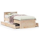 Cumpara ieftin Cadru de pat fara saltea, 75x190 cm, lemn masiv de pin