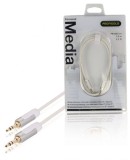 Cablu audio stereo Jack 3.5 mm tata - 3.5 mm tata 1m OFC alb Profigold