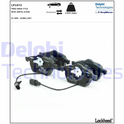 DELPHI LP1672 set placute frana,frana disc foto