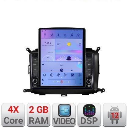 Navigatie Kia Carens 2013-2018 K-2023 ecran tip TESLA 9.7&quot; cu Android Radio Bluetooth Internet GPS WIFI 2+32 DSP Quad CarStore Technology