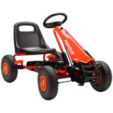 AIYAPLAY Gokart cu pedale pentru copii, scaun reglabil pe &icirc;nălțime, roți EVA, fr&acirc;nă, ambreiaj, 3-8 ani, Roșu | Aosom Romania