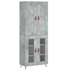 Dulap inalt, gri beton, 69,5x34x180, lemn compozit