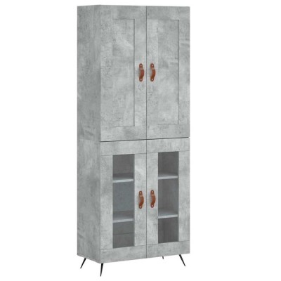 Dulap inalt, gri beton, 69,5x34x180, lemn compozit foto