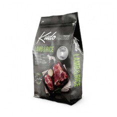 Kudo Junior Mediu-Maxi, hrană uscată pentru c&acirc;ini, presată la rece, miel și orez, 12 kg