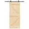 Ușă glisantă cu set de feronerie 85x210 cm, lemn masiv de pin