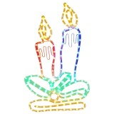 Cumpara ieftin Figurina lumanari de Craciun, 144 LED-uri, 70x42 cm