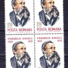 TSV$ - 1970 LP 734 150 ANI DE LA NASTEREA LUI FRIEDRICH ENGELS BLOC 4 MNH/**LUX