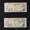 Set Filipine Philippines 2 x 10 piso peso 1974 + 1981 unc