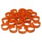 Set 100 de inele plastic 18mm, marime medie, numerotate pentru picioare pasari, gaini, Portocaliu
