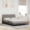 Cadru de pat fără saltea, gri taupe, 140x190 cm, textil