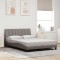 Cadru de pat fără saltea, gri taupe, 140x190 cm, textil