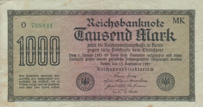 GERMANIA 1.000 marci 1922 VF/VF+!!! foto