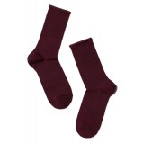 Șosete damă din bumbac fără elastic, Conte Elegant Comfort 000 - Bordo, 36-37 (23)