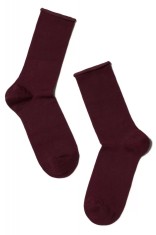 Șosete damă din bumbac fără elastic, Conte Elegant Comfort 000 - Bordo, 36-37 (23)