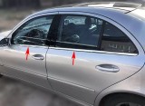 Set de 4 ornamente chedere/geamuri crom pentru Mercedes E-Class W211 din 2002-2009