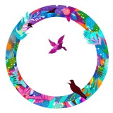 Cumpara ieftin Sticker decorativ, Pasari, Multicolor, 61 cm, 8466ST, Oem