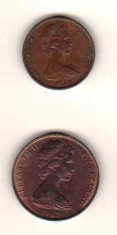 SV * Noua Zeelanda * LOT 1 CENT (AUNC+) si 2 CENTS (UNC+) 1967 * foto