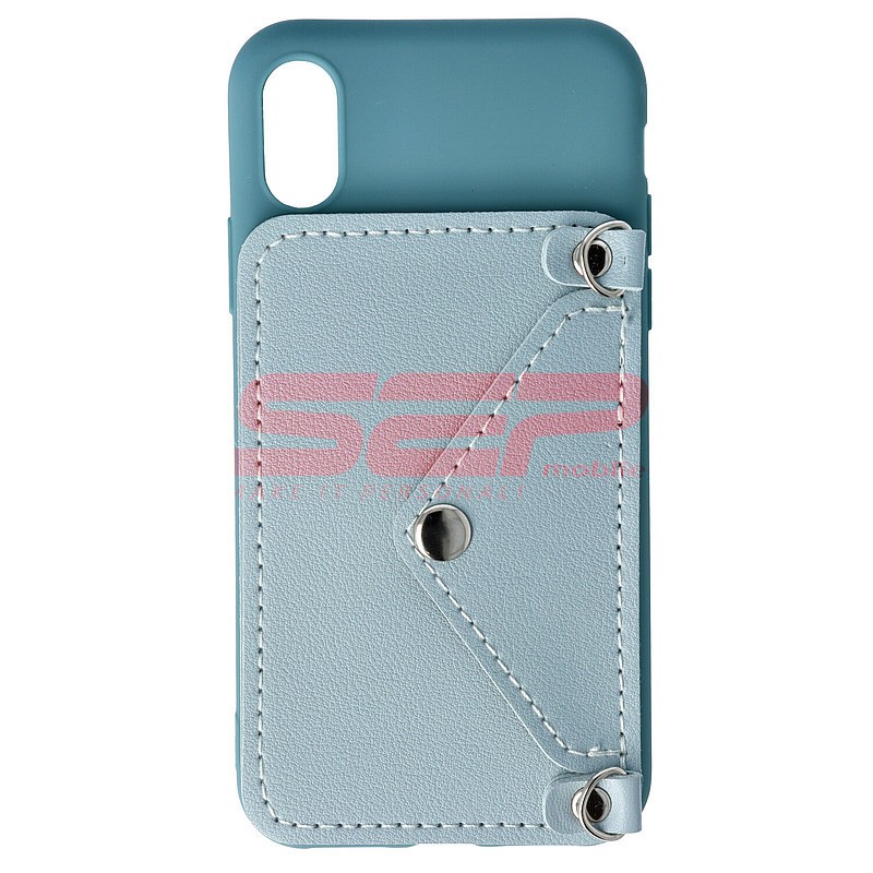 Toc TPU Crossbody Wallet Apple iPhone XS BLUE | Okazii.ro