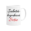 Cana alba personalizata iubita, logodnica, sotie, INOVATIX&reg;. 330 ml, Oem