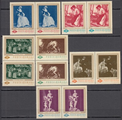 ROMANIA 1967 LP 644 REPRODUCERI DE ARTA PERECHE SERII MNH foto