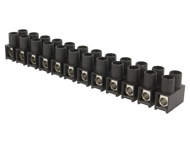 Regletă de conexiuni terminal neagră 16mm2 400V 76A