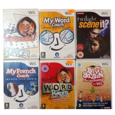 Joc Nintendo Wii Big Brain Academy + Margot Word + My French Coach + Twilight Scene it + My word Coach + bepuzzled