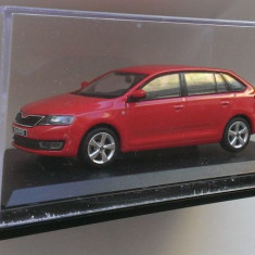 Macheta Skoda Rapid SpaceBack rosu 2014 Break - Abrex 1/43