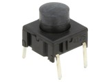 Micro&icirc;ntrerupător TACT SPST-NO, THT, IP67, buton rotund 9,5 mm