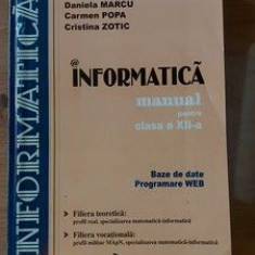 Informatica: Manual pentru clasa a 12-a - Daniela Marcu, Carmen Popa