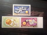 Serie Ungaria 1972 - Cosmos 2 val. si vigneta ,aderente la guma, Nestampilat
