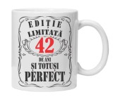 Cana alba personalizata &quot;editie limitata&quot;, 42 ani, INOVATIX&reg;. 330ml