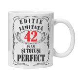 Cana alba personalizata &quot;editie limitata&quot;, 42 ani, INOVATIX&reg;. 330ml
