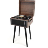 Pick-up stereo Akai ATT-101BT cu difuzoare incorporate, Bluetooth, Retro style, Maro