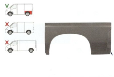 Segment reparatie aripa spate Peugeot Boxer, Citroen Jumper, Fiat Ducato 1994- 2006,Partea Stanga, Spate, lungime 1225 mm , inaltime 595 mm, partea i foto