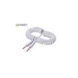 3.5mm Male to Male Stereo Audio Coiled Cable-Lungime 2 Metri-Culoare Alb