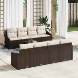 VidaXL Set de canapele pentru grădină 7 pcs Maro, Crem 55 x 55 x 37 cm