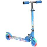 HOMCOM Scuter Pliabil pentru Copii, Scuter cu 2 Roți, &Icirc;nălțime Reglabilă, Lumini LED și Muzică, 67x32x78 cm, Albastru | Aosom Romania