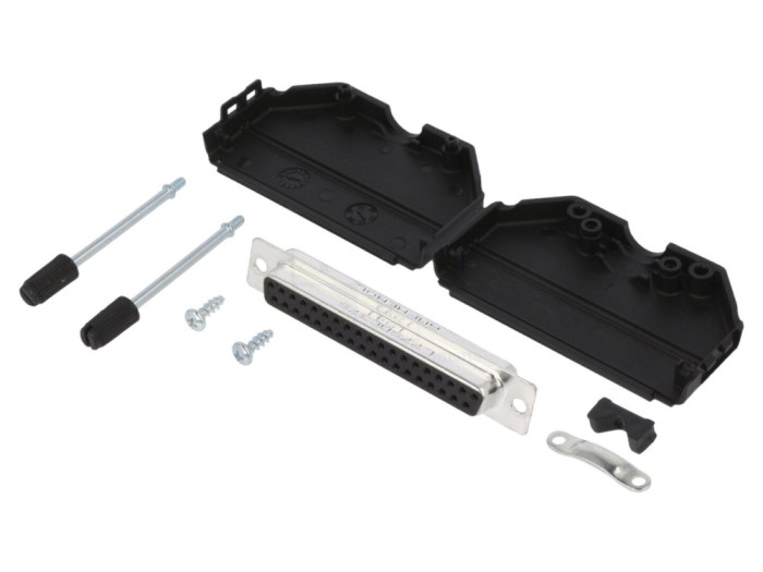 Conector D-Sub 37 pini mamă, pe cablu
