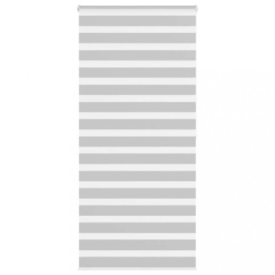 Jaluzea tip zebra gri deschis lățime țesătură 110,9cm poliester foto