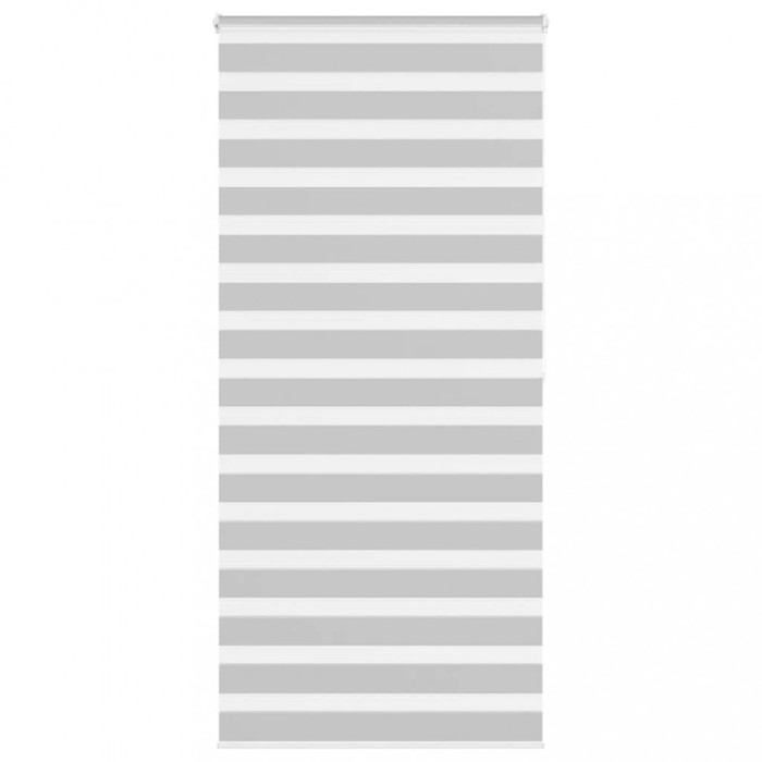Jaluzea tip zebra gri deschis lățime țesătură 110,9cm poliester