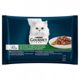 Cumpara ieftin Plic Gourmet Perle 4 x 85 g, Vitel Vanat Vita Pastrav, Purina