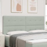 Cumpara ieftin Tăblie cap cu lumini cu bandă LED Gri deschis 100 cm Catifea
