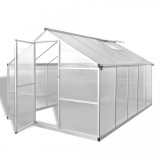 Seră din aluminiu ranforsat cu cadru la bază, 7,55 m&sup2;, vidaXL