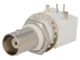 Soclu BNC Mamă Izolat 90&deg; 50&Omega; THT