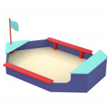 Cutie de nisip Barcă KIDIGO 3.2*1.8*1 m., 4-6 ani