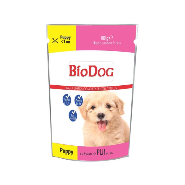 HRANA UMEDA PENTRU CATELUSI BIODOG PLIC PUPPY PUI IN SOS 100g