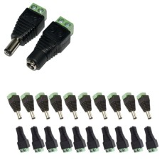 Set 10 conectori alimentare CCTV mama tata 2.1 5.5 mm cu prindere surub, adaptor alimentare camere supraveghere compatibil cablu alimentare sau UTP
