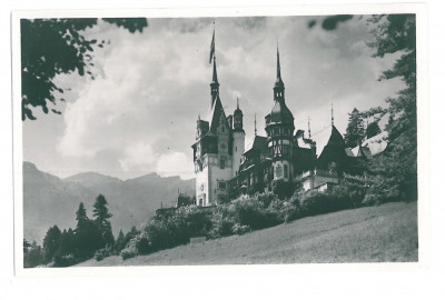 1241 - SINAIA, Peles Castle, Romania - old postcard, real PHOTO - unused foto